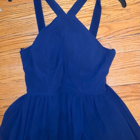 Elegant Blue Cross-Back Dress - Picture 4 of 4